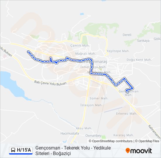 H/15'A bus Line Map