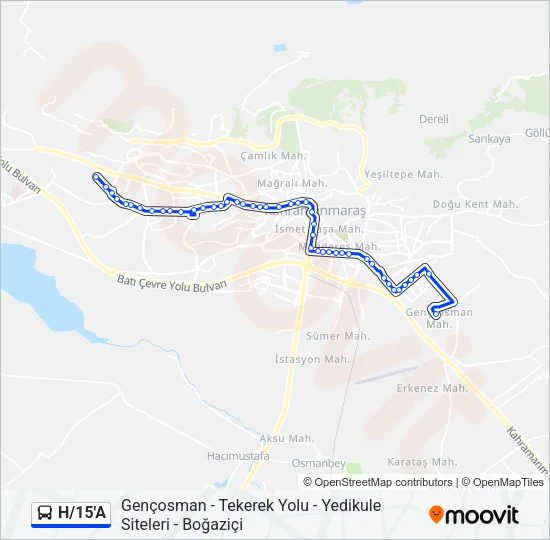 H/15'A Bus Line Map