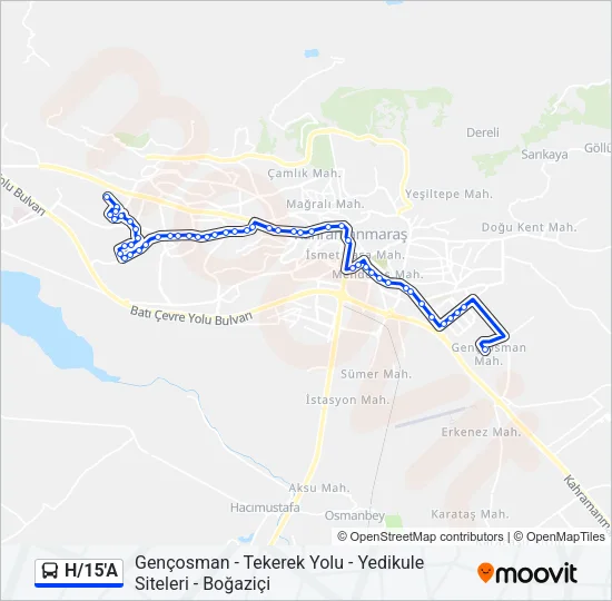 H/15'A Bus Line Map