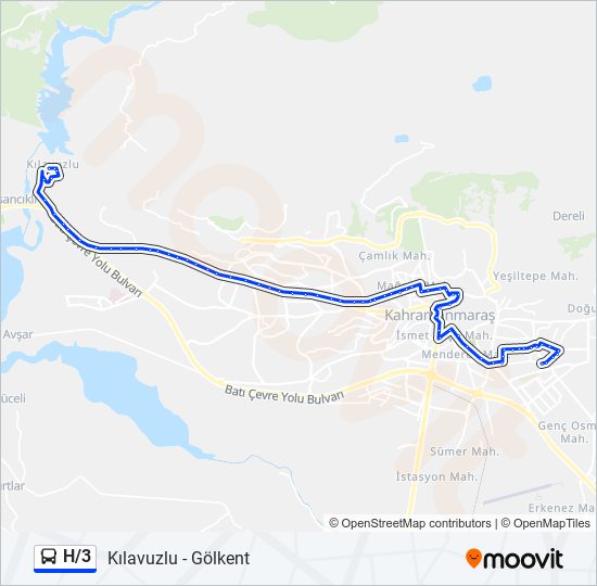 H/3 bus Line Map