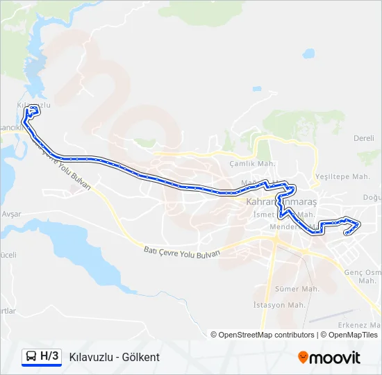 H/3 Bus Line Map