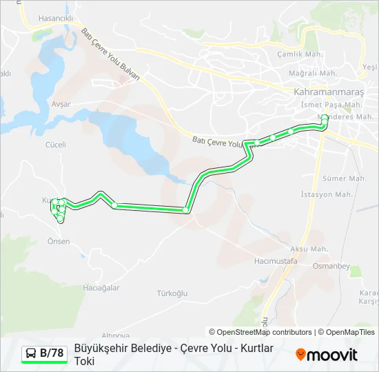 B/78 Bus Line Map