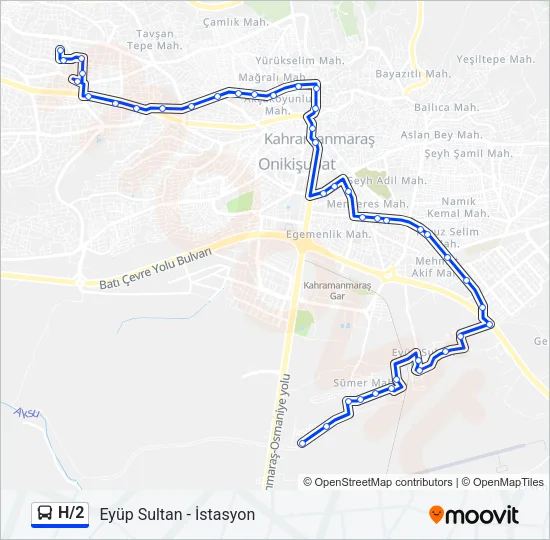H/2 Bus Line Map