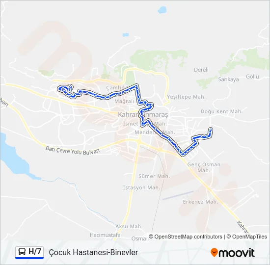 H/7 Bus Line Map