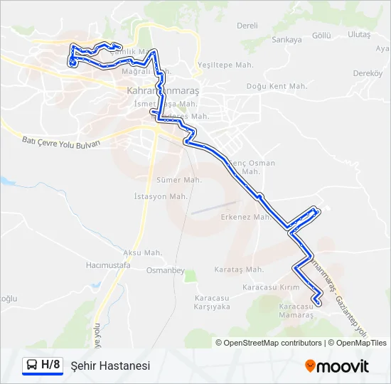 H/8 Bus Line Map