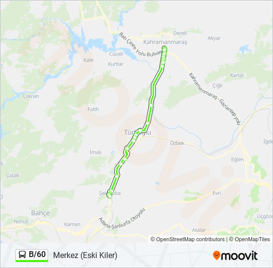 B/60 bus Line Map