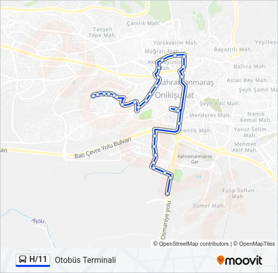 H/11 Bus Line Map