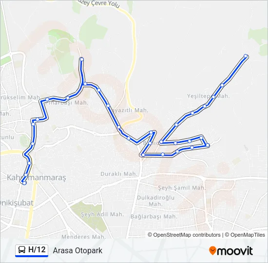 H/12 Bus Line Map
