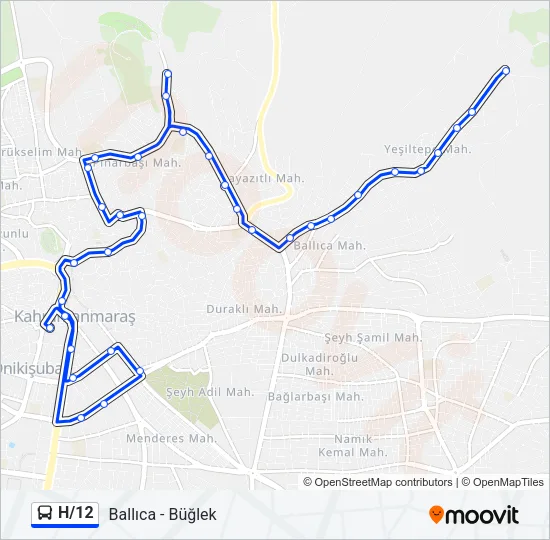 H/12 Bus Line Map
