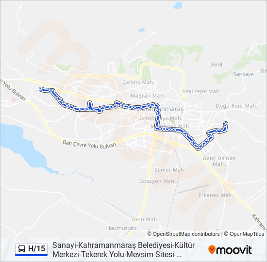 H/15 bus Line Map