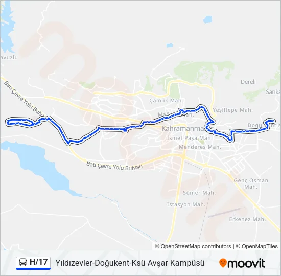 H/17 Bus Line Map