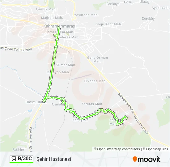 B/30C Bus Line Map