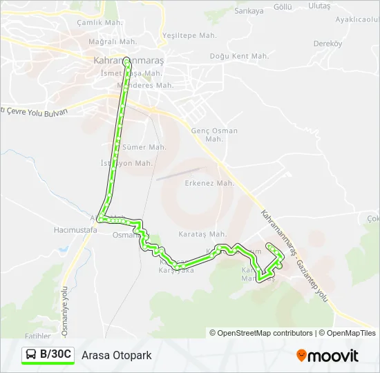 B/30C Bus Line Map