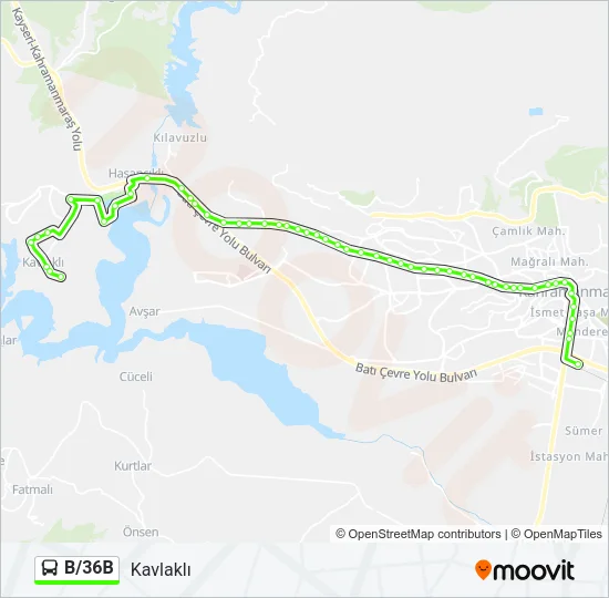 B/36B Bus Line Map