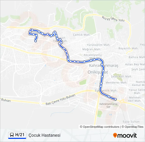 H/21 Bus Line Map