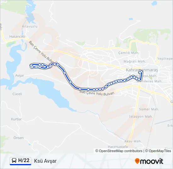 H/22 Bus Line Map
