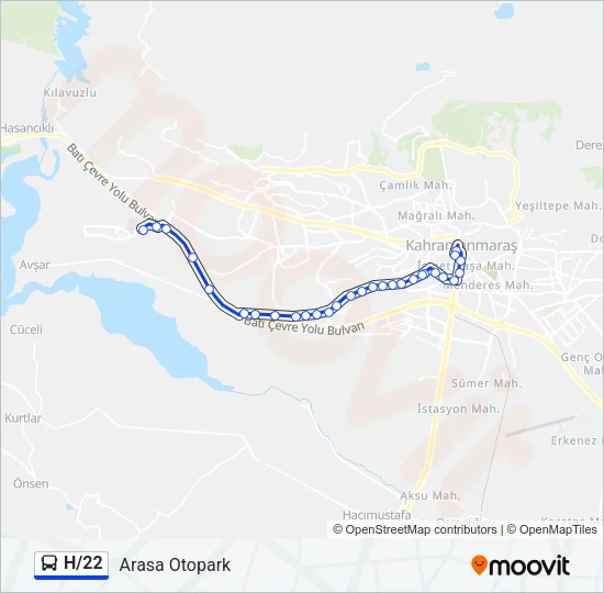 H/22 Bus Line Map