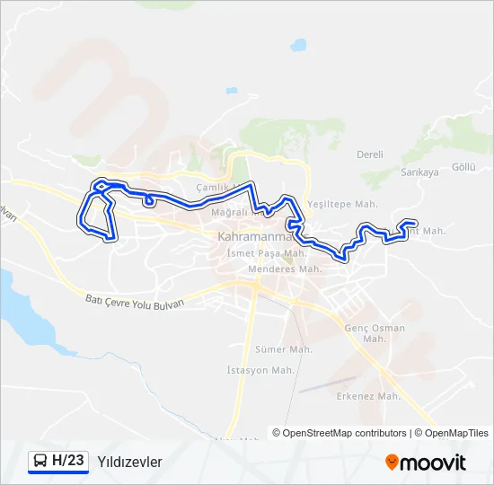 H/23 Bus Line Map