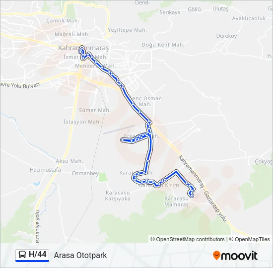 H/44 Bus Line Map