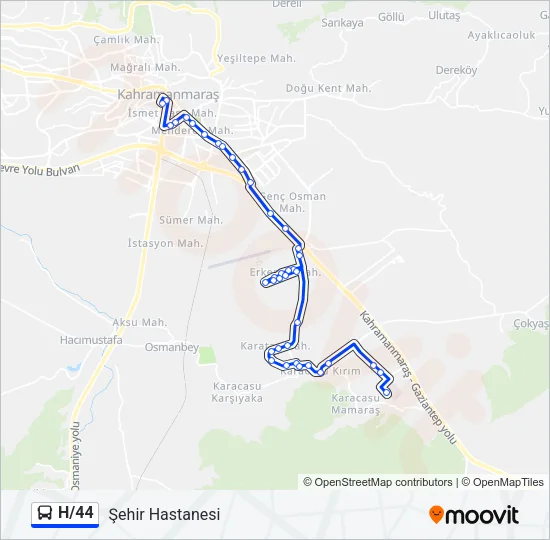 H/44 Bus Line Map