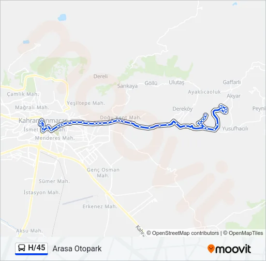 H/45 Bus Line Map