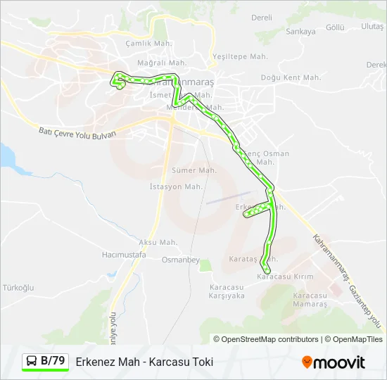 B/79 Bus Line Map