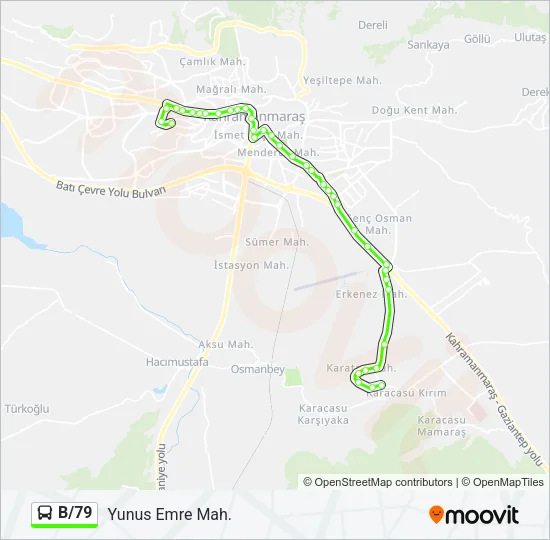 B/79 Bus Line Map