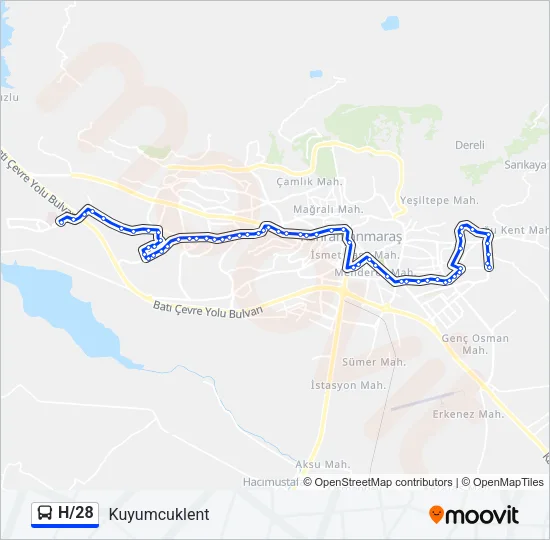 H/28 Bus Line Map