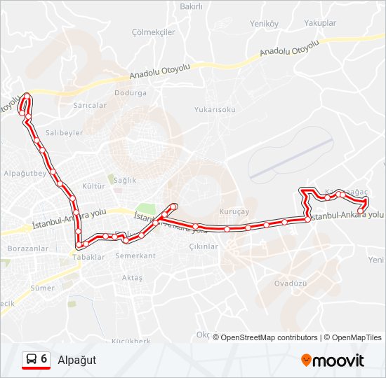 6 Bus Line Map