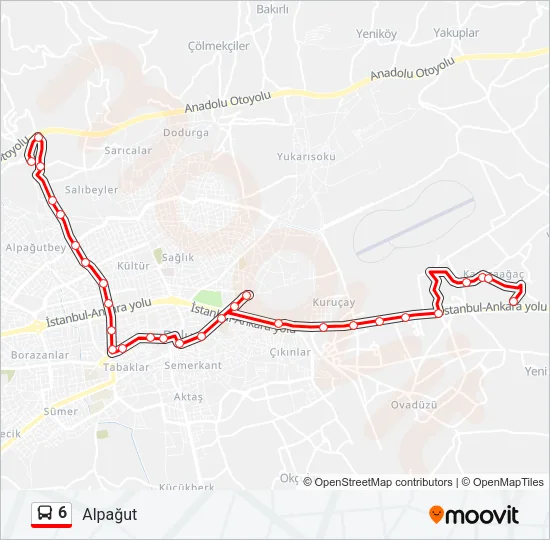 6 Bus Line Map