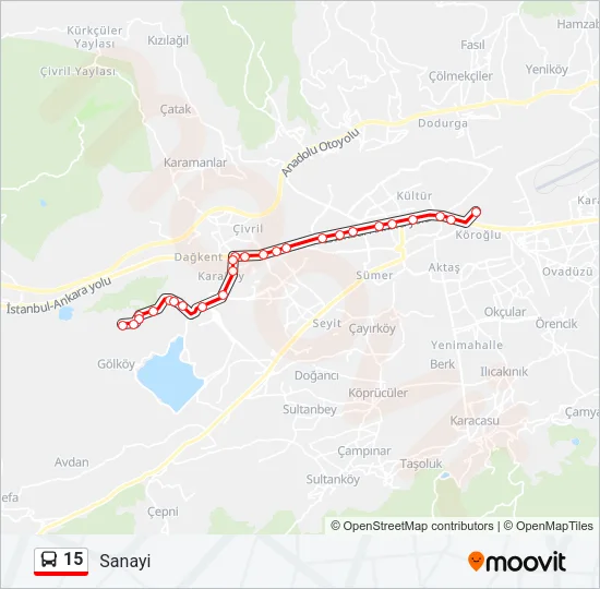 15 Bus Line Map