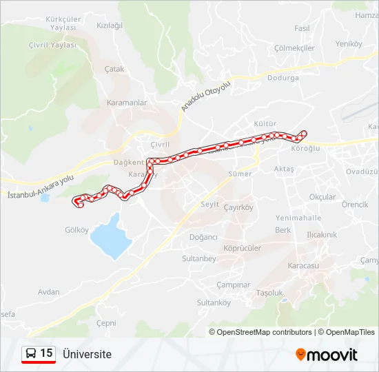 15 Bus Line Map