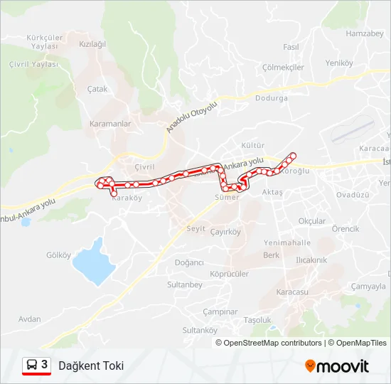3 Bus Line Map