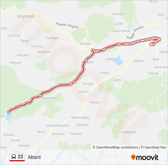 22 Bus Line Map