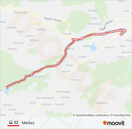 22 Bus Line Map