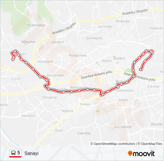 5 Bus Line Map