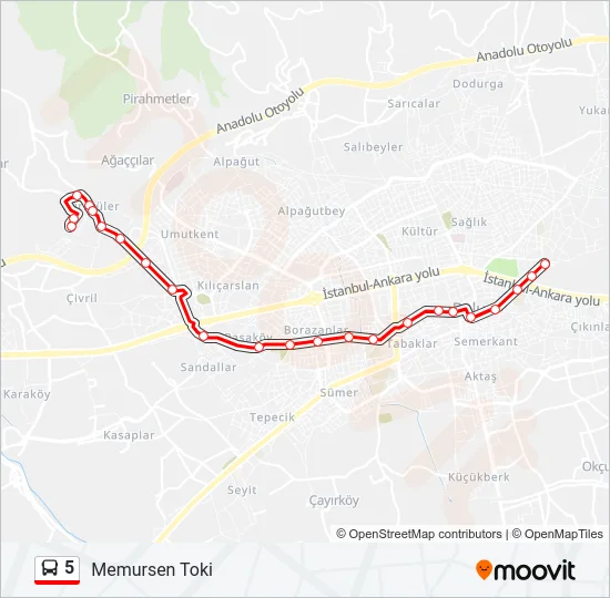 5 Bus Line Map