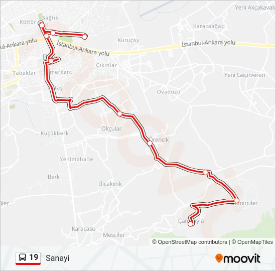 19 Bus Line Map