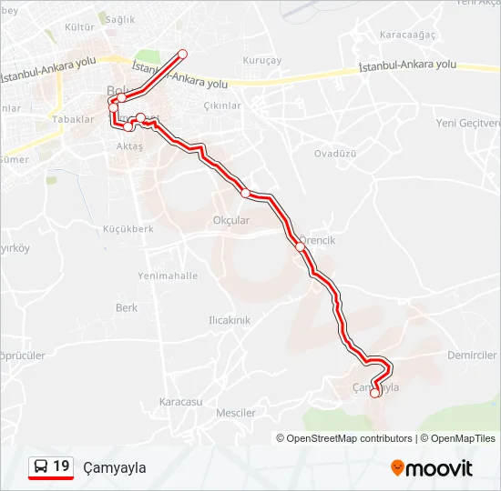 19 Bus Line Map