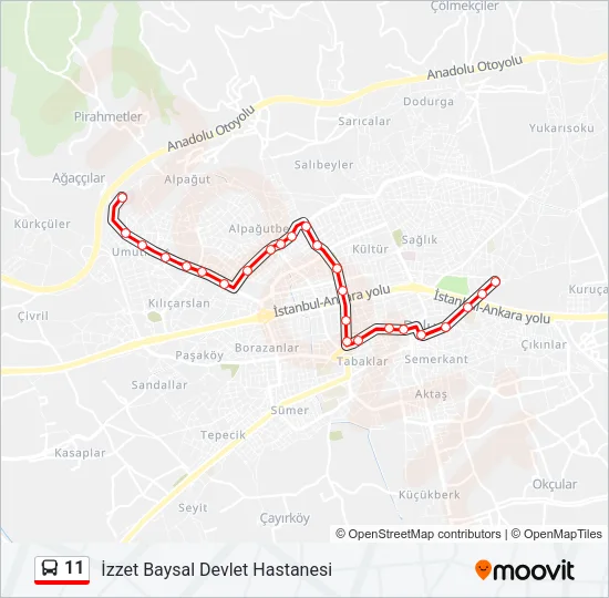 11 Bus Line Map