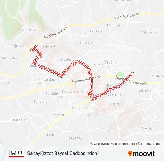 11 Bus Line Map