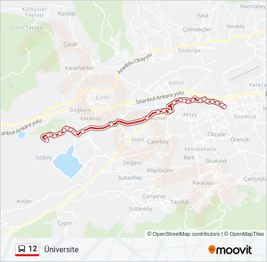 12 Bus Line Map