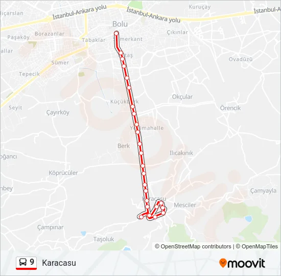 9 Bus Line Map