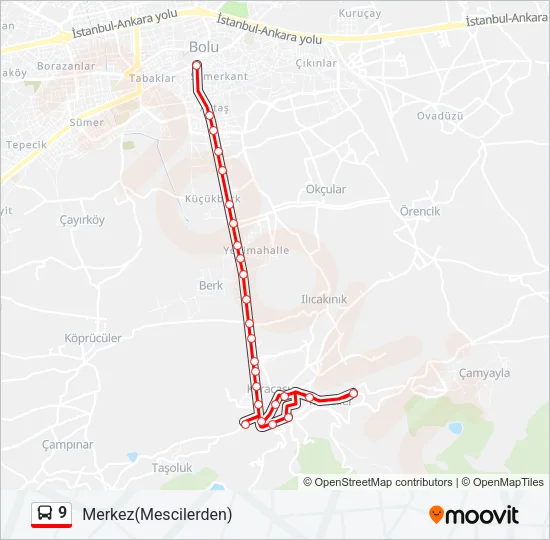 9 Bus Line Map