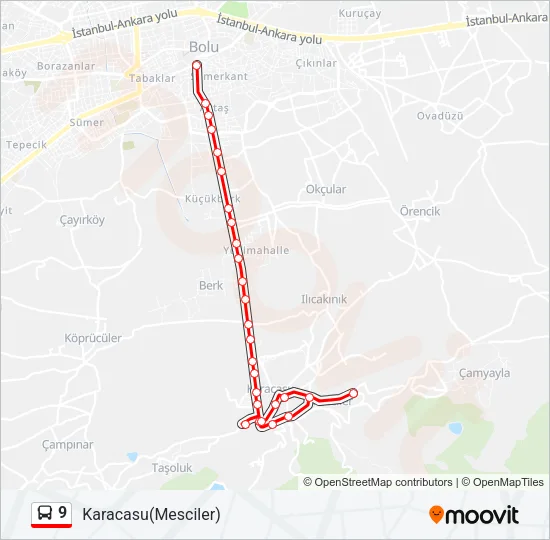 9 Bus Line Map