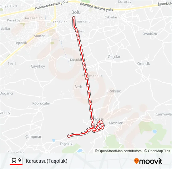9 Bus Line Map