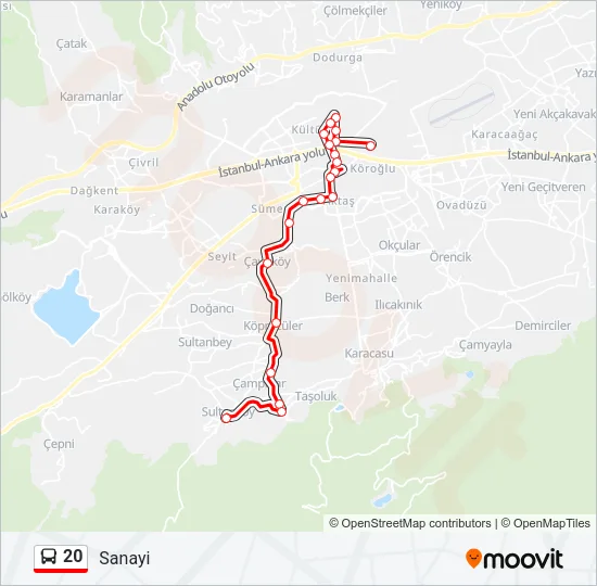 20 Bus Line Map