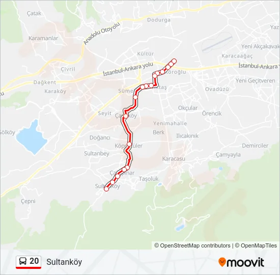 20 Bus Line Map
