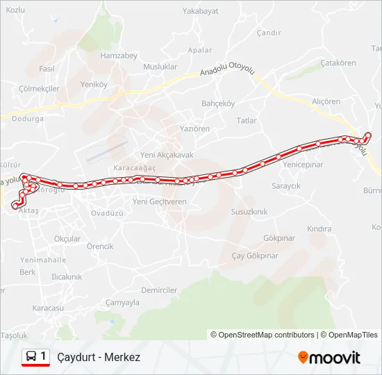 1 Bus Line Map