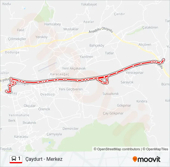 1 Bus Line Map